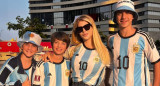 Wanda Nara junto a sus hijos en el Estadio Lusail. Foto: Instagram/wanda_nara