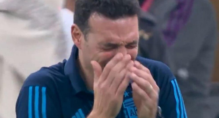 La emoción de Lionel Scaloni. Foto: NA