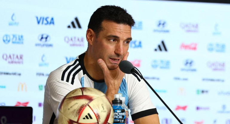 Lionel Scaloni en conferencia de prensa tras la final. Foto: Reuters.