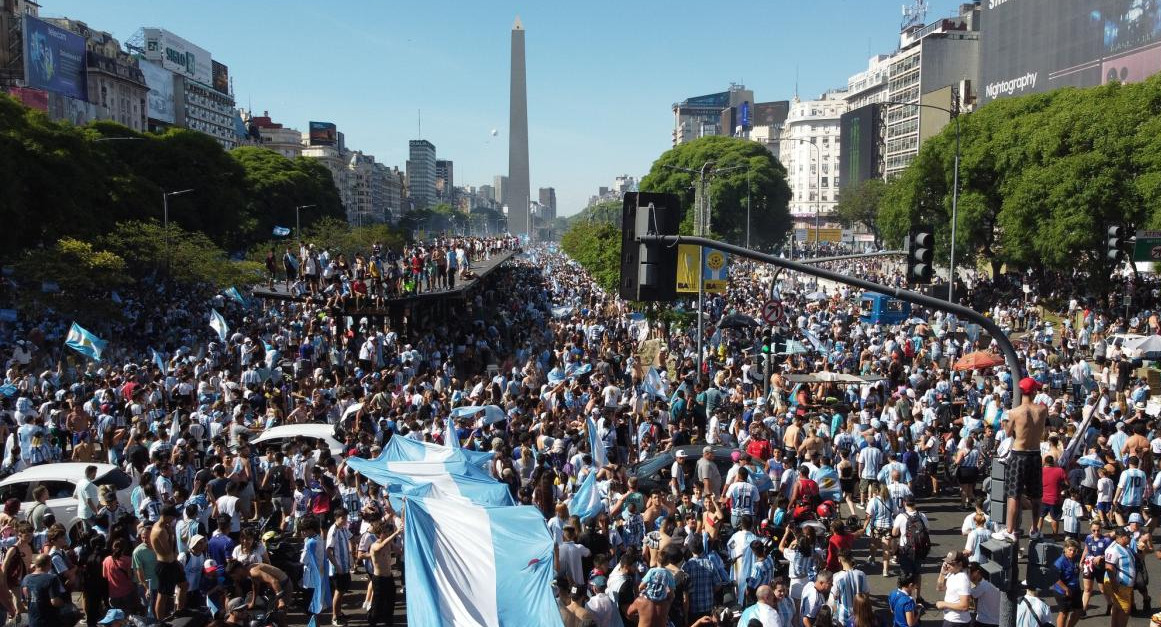 Argentina campeón, festejos en el Obelisco, Télam