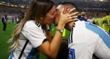 Ángel Di María junto a su esposa, Jorgelina Cardoso. Foto: NA