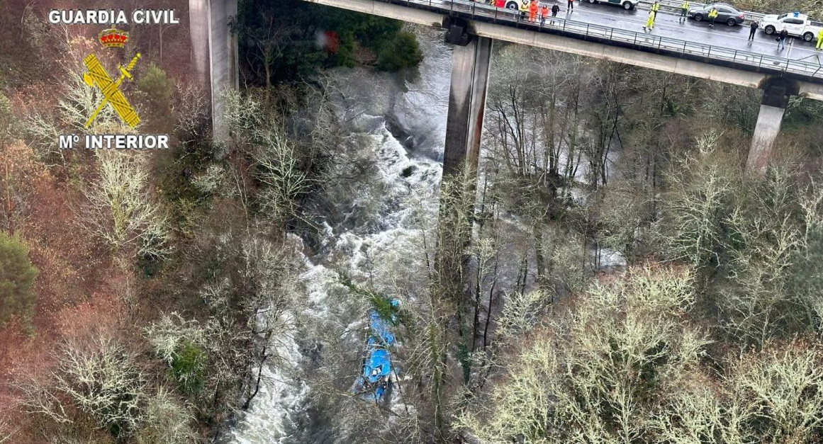 Accidente de micro en Galicia. Foto: Reuters