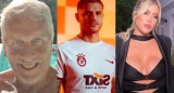 Andrés Nara, Mauro Icardi y Wanda Nara. Fotos: Instagram.