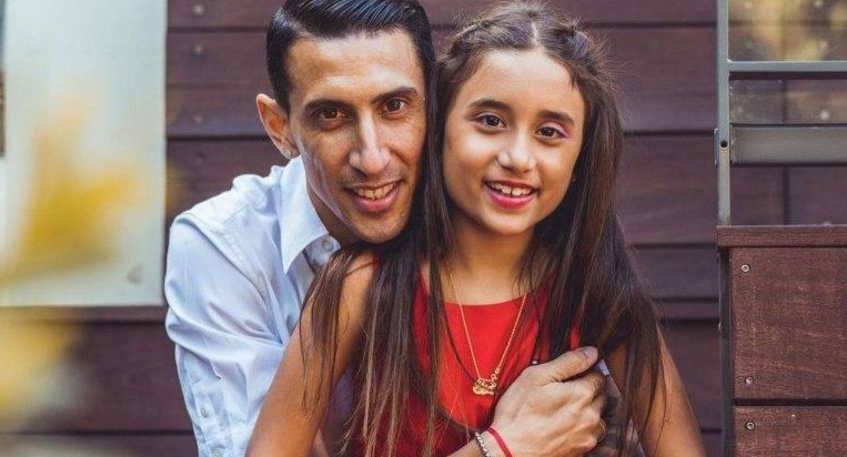 Ángel Di Maria junto a su hija. Foto: NA.