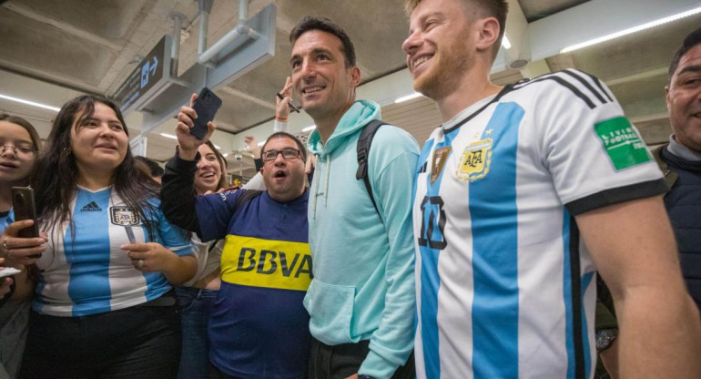 Llegada de Lionel Scaloni a Mallorca. Foto: Telam.