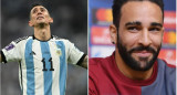 Di María y Adil Rami. Fotos: NA.