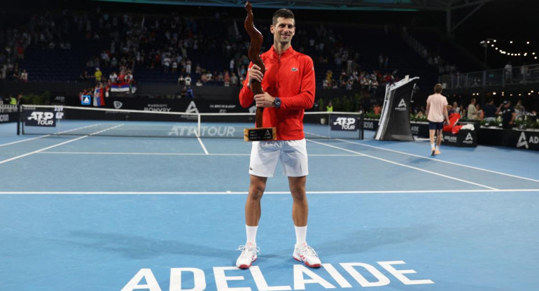 Novak Djokovic campeón del ATP 250 de Adelaida. Foto: Reuters.