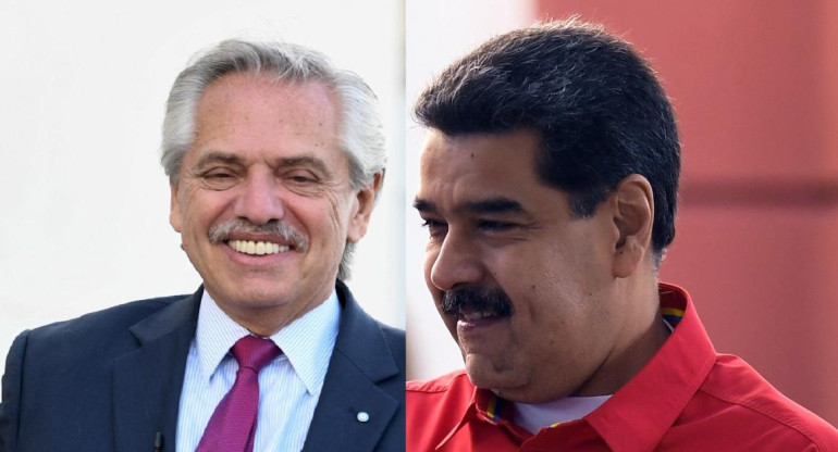 Alberto Fernández y Nicolás Maduro, NA