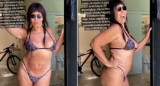 Moria Casán bailó en bikini. Foto: NA.