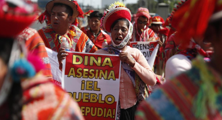 Protestas en Perú. Foto: EFE