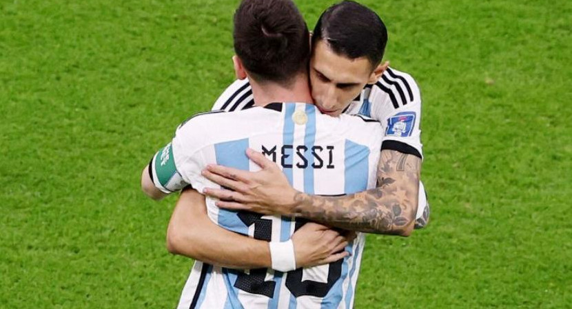 Ángel Di María y Lionel Messi, Mundial Qatar 2022. Foto: NA