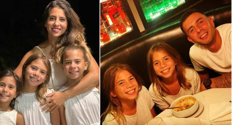 Cinthia Fernández y Matías Defederico junto a sus hijas. Fotos: Instagram.