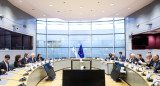 Santiago Cafiero reunido en Bruselas. Foto: Cancillería argentina