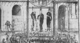 Exhibición de los cadáveres de los hermanos Reinafé y de Pérez tras el fusilamiento