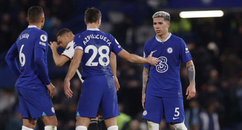 Chelsea empató sin goles ante Fulham en el debut de Enzo Fernández. Foto: Reuters.