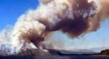 Incendios en el Parque Nacional Los Alerces, Chubut. Foto: Télam