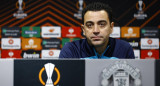 Conferencia de prensa de Xavi. Foto: REUTERS.