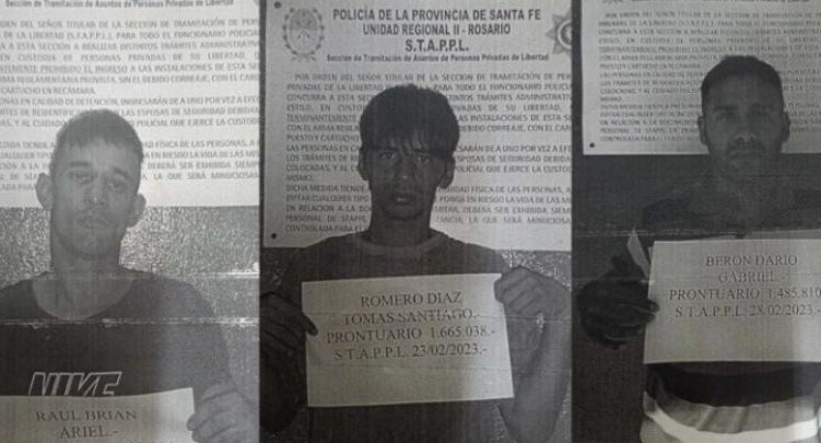 Presos fugados de una comisaría de Rosario. Foto: NA.