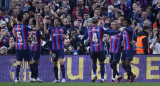 El festejo de Barcelona ante Valencia. Foto: EFE.