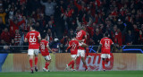 Festejo del Benfica ante el Brujas por la Champions League. Foto: REUTERS.