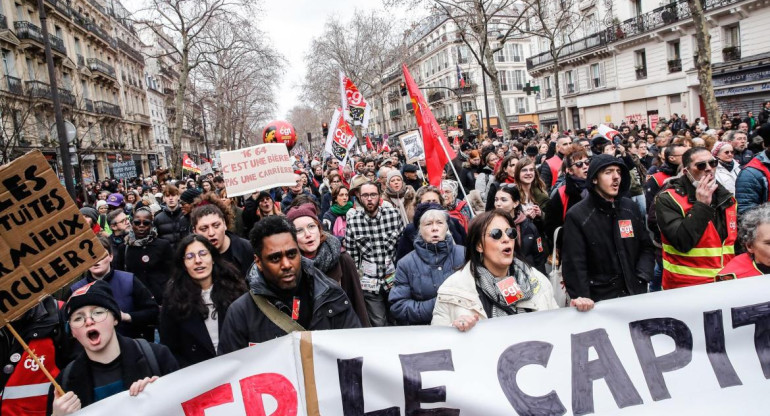 Protestas en Francia. Foto: EFE.