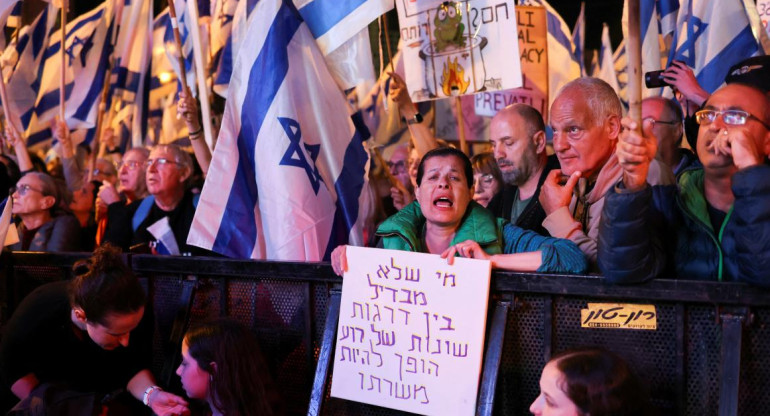 Siguen las protestas contra Netanyahu. Foto: Reuters. 