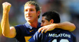 Martín Palermo y Juan Román Riquelme. Foto: Twitter Villarreal.