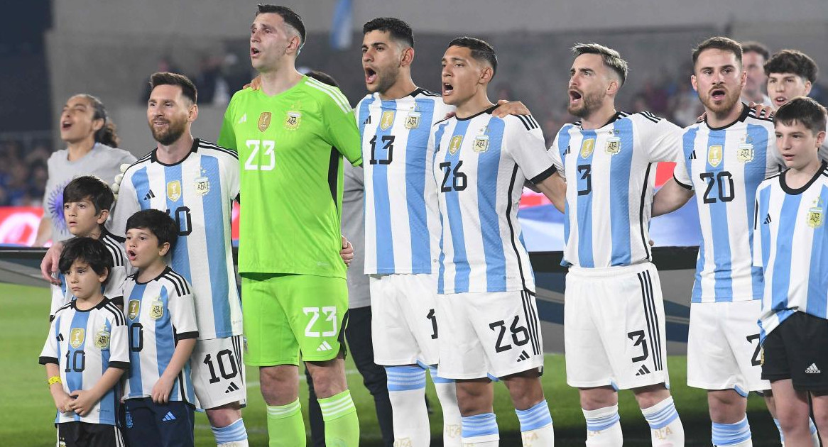 Selección Argentina, himno nacional. Foto: Télam