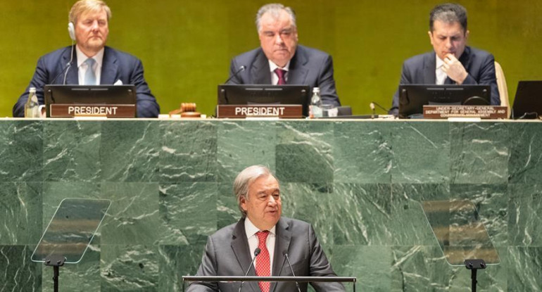 Cumbre del agua_ONU_António Guterres_ rey Guillermo Alejandro de los Países Bajos_presidente de la República de Tayikistán Emomali Rahmon y subsecretario de la Asamblea Movses Abelian_ Efe