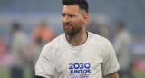 Lionel Messi en el amistoso de la Selección ante Curazao. Foto: EFE.