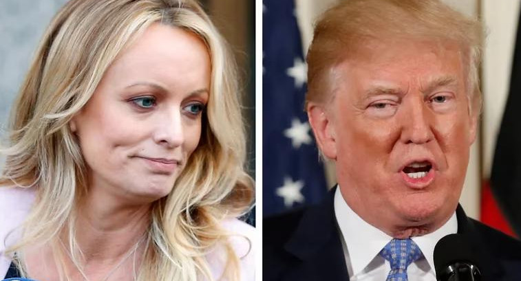 La actriz y directora de contenido para adultos, Stephanie Clifford, también conocida como Stormy Daniels, en una imagen junto a Donald Trump. Foto: Reuters