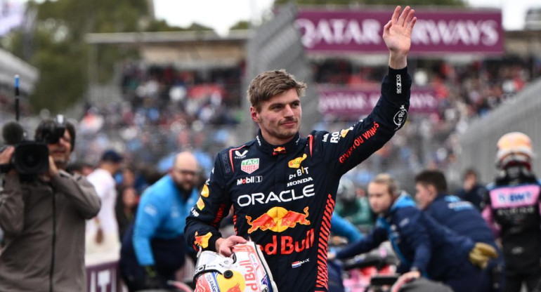 Festejo de Max Verstappen en la clasificación del Gran Premio de Australia. Foto: EFE.