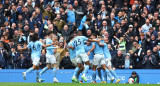 Festejo del Manchester City ante Liverpool por la Premier League. Foto: EFE.