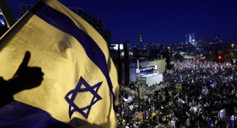 Masivas protestas en Israel en contra de la reforma judicial. NA