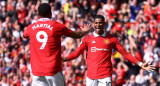 Festejo del Manchester United ante el Everton por Premier League. Foto: EFE.