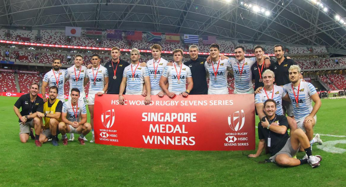 Los Pumas Seven terminaron segundos en el Circuito Mundial de Singapur. Foto: @lospumas7arg.