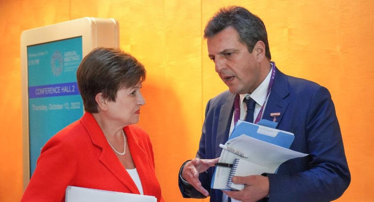 Kristalina Georgieva y Sergio Massa, FMI, NA