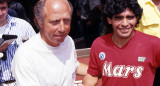 Ottavio Bianchi y Diego Maradona en el Napoli.