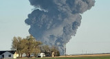 Así se incendiaba la granja en Texas. Foto: EFE