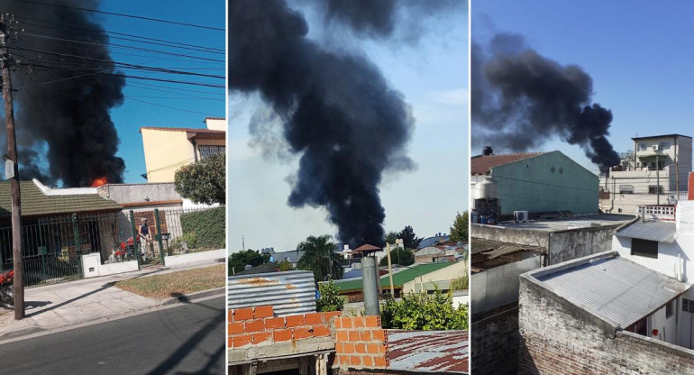 Incendio en Caseros. Foto: captura video