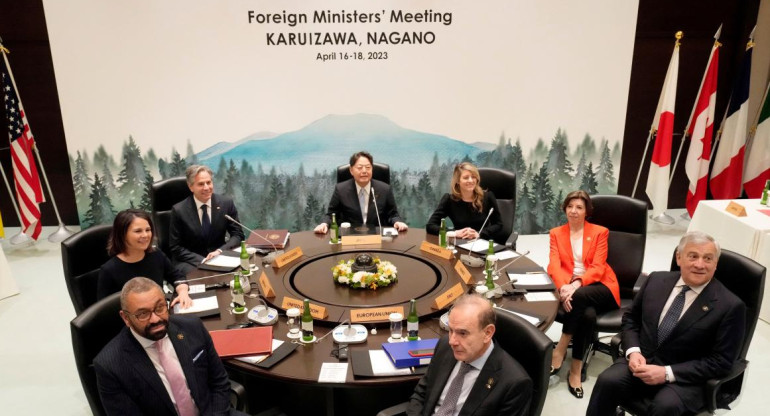 Ministros del G7 en Hiroshima. Foto: Reuters