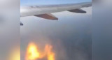 Así explotó la turbina del avión mexicano. Foto: Captura.