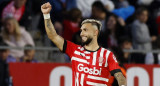 Festejo de Valentin Castellanos para el Girona ante el Real Madrid por la Liga. Foto: REUTERS.