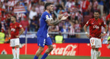 Festejo de De Paul en la victoria del Atlético de Madrid ante el Mallorca por La Liga. Foto: EFE.