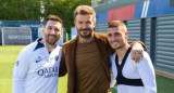 Lionel Messi y David Beckham, fútbol. Foto: Twitter @PSG_espanol