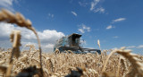 Máquina cosechando trigo en un campo de Kiev, Ucrania. Foto: Reuters.