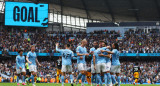 Festejo del Manchester City ante el Leeds por la Premier League. Foto: REUTERS.