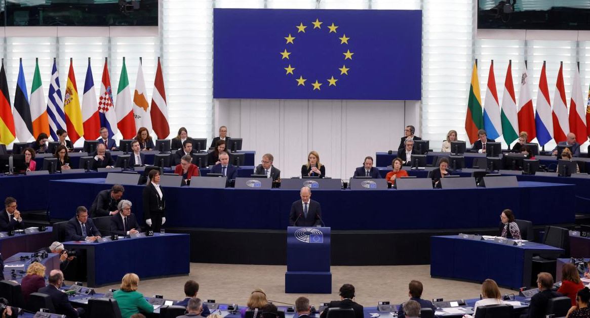 Olaf Scholz en la Unión Europea. Foto: Reuters.
