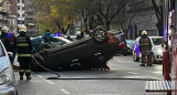 Accidente en Caballito. Foto: captura video.