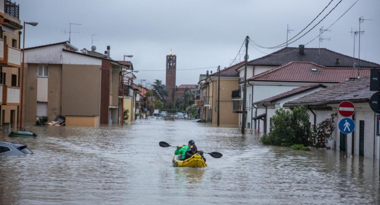 Italia inundada por fuertes llluvias. Foto: EFE.